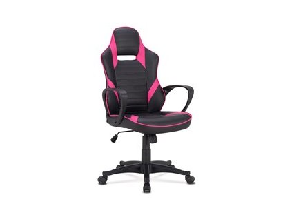 BONTEC Herné kreslo, hojdací mechanizmus, čierna ekokoža, KA-Y207 PINK (Farba Čierna)