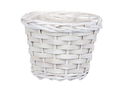 BONTEC Obal dekoračný prútený s igelitom, farba biela (Farba Biela)