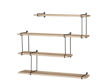 BONTEC Polička, kov, hnedá, P-065 OAK (Farba Prírodné)
