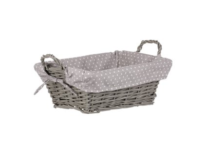 BONTEC Kôš prútený - hranatý, s látkou, farba šedá (Farba Hnedá)