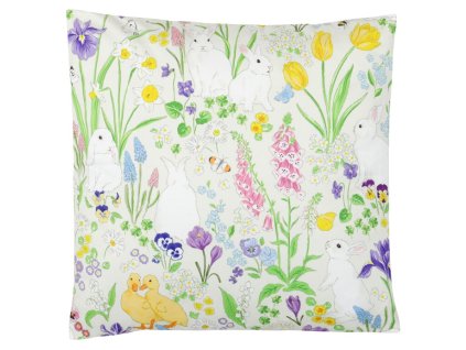 BONTEC Vankúš s výplňou, veľkonočný motív, zamat, 45 x 45 cm. (Farba Viacfarebná)