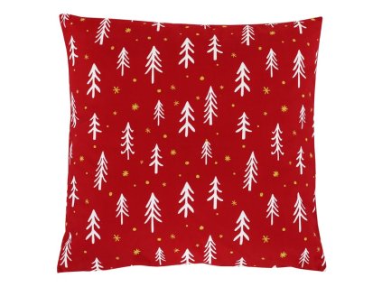 BONTEC Vankúš zamatový s výplňou - červený vianočný, 100% polyester, 45 x 45 cm (Farba Červená)