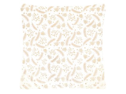 BONTEC Vankúš zamatový s výplňou - zlatý vianočný vzor, ??100% polyester, 45 x 45 cm (Farba Zlatá)
