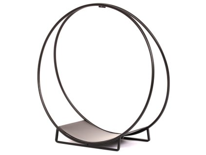 BONTEC Stojan na drevo ku krbu - kovový, kruhový tvar (Farba Čierna)