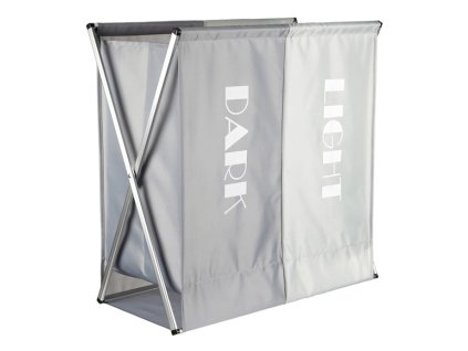 BONTEC Kôš práčovný - látkový, 2-komorový, farba šedá (Farba Šedá)