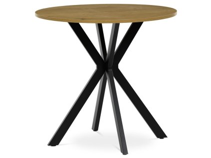 BONTEC Okrúhly jedálenský stôl 80x80cm, mdf, divoký dub, HT-F4108 OAK (Farba Hnedá)