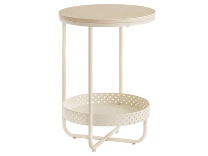 BONTEC Odkladací stolík 40x40x55cm, mdf, bielený dub, AKF-E1015 CRM (Farba Béžová)