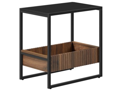 BONTEC Odkladací stolík 55x35x56cm, mdf, orech, AKF-E1082 BK (Farba Čierna)