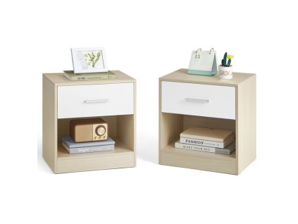 BONTEC Odkladací stolík 39x28x41cm, mdf, bielený dub, ANT-E1081 BUK (Farba Béžová)