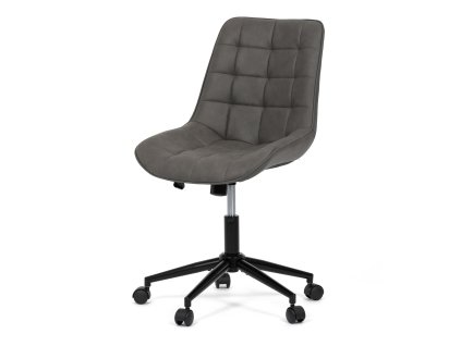 Autronic - Židle kancelářská, šedá látka v dekoru broušené kůže, černý kovový kříž - KA-V3120 GREY3