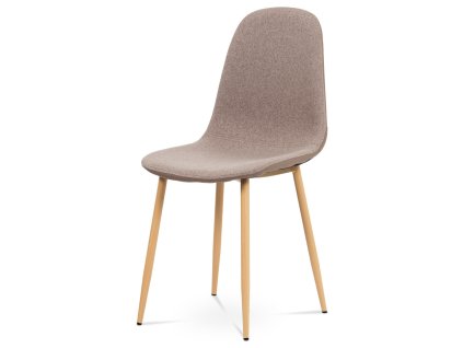Autronic - jedálenská stolička, cappuccino látka-ekokoža, kov buk - CT-391 CAP2 VÝPRODEJ