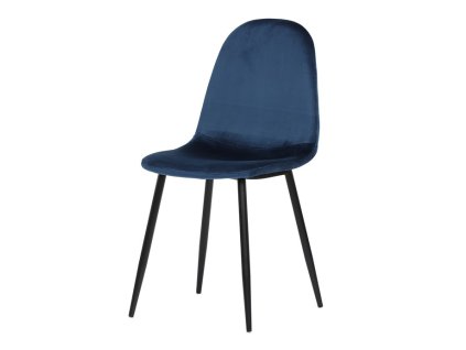 BONTEC Jedálenská stolička, modrá, zamatová látka, CT-971 BLUE4 (Farba Modrá)