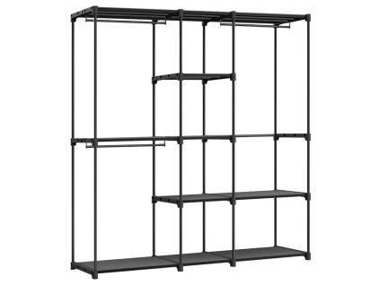 BONTEC Otvorená skriňa 182x43x182cm, kov, čierna, AST-E1002 BK (Farba Čierna)