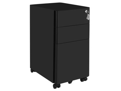 BONTEC Kancelársky kontajner 30x46x59cm, kov, čierna, AUK-E1130 BK (Farba Čierna)