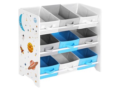 BONTEC Regál na hračky, mdf, vícebarevná, AUR-E1033 WT (Farba Viacfarebná)