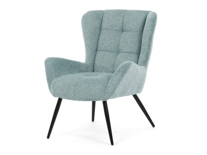 BONTEC Kreslo ušiak, modrá, látka, AK-H9206 BLUE2 (Farba Modrá)