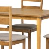 BONTEC Jedálenský set so 4 stoličkami, 120x75x75cm, masív, dub, AUT-6070 OAK (Farba Prírodné)