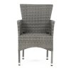 BONTEC Záhradná stolička, kov, polyratan, šedá, AZC-S2118 GREY (Farba Šedá)
