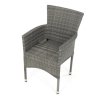 BONTEC Záhradná stolička, kov, polyratan, šedá, AZC-S2118 GREY (Farba Šedá)