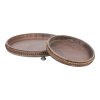 BONTEC Tácka drevená - okrúhly tvar, hnedá, cena za sadu 2 ks (Farba Biela)