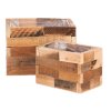 BONTEC Obal na kvety z dreva - obdĺžnikový, cena za sadu 2 ks (Farba Hnedá)