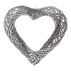 BONTEC Srdce prútené - závesné, šedá farba (Farba Biela)