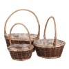 BONTEC Obal na kvety - prútený košík, cena za sadu 3 ks (Farba Hnedá)
