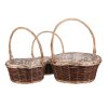 BONTEC Obal na kvety - prútený košík, cena za sadu 3 ks (Farba Hnedá)