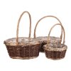 BONTEC Obal na kvety - prútený košík, cena za sadu 3 ks (Farba Hnedá)