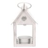 BONTEC Lampáš kovový - tvar vtáčej búdky, biela (Farba Biela)