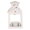 BONTEC Lucerna mini - kovová, strieška s hviezdami, biela (Farba Biela)