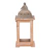 BONTEC Lampáš drevený - farba prírodná, kovová strieška (Farba Prírodné)