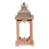BONTEC Lampáš drevený - farba prírodná, kovová strieška (Farba Prírodné)