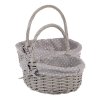 BONTEC Kôš prútený - s uchom, šedý, s látkou, cena za sadu 2 ks (Farba Šedá)