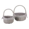 BONTEC Kôš prútený - s uchom, šedý, s látkou, cena za sadu 2 ks (Farba Šedá)