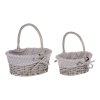 BONTEC Kôš prútený - s uchom, šedý, s látkou, cena za sadu 2 ks (Farba Šedá)