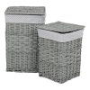 BONTEC Kôš bielizeň - prútie, šedý, s vekom, cena za sadu 2 ks (Farba Šedá)