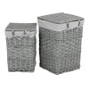 BONTEC Kôš bielizeň - prútie, šedý, s vekom, cena za sadu 2 ks (Farba Šedá)