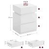 BONTEC Nočný stolík 40x35x55cm, mdf, biela, ANT-E1163 WT (Farba Biela)