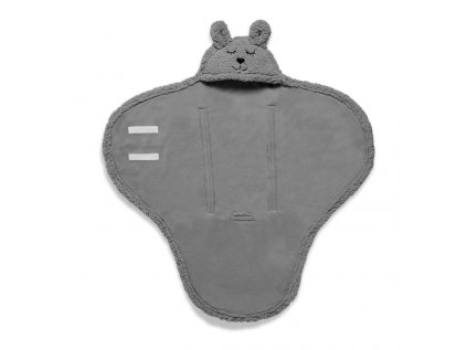 Dětská zavinovací deka Bunny Jollein 100x105cm - Storm grey