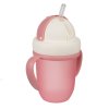 Canpol babies Hrnček so silikónovou slamkou 210 ml Matte Pastels ružová