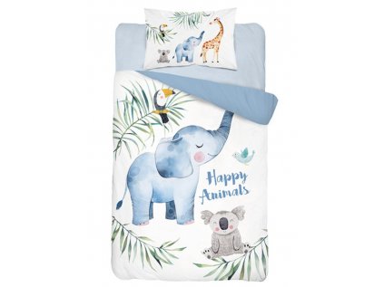 Bambusové obliečky Happy Animals babyblue rôzne rozmery