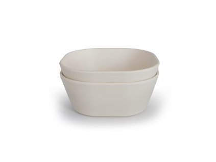 Mushie hranatá miska 2ks Ivory 1
