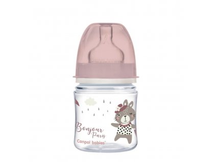 Antikoliková fľaša Canpol Babies Easy Štart Bonjour ružová, 120 ml