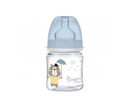 Antikoliková fľaša Canpol Babies Easy Štart Bonjour modrá, 120 ml