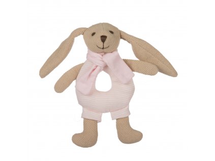 Plyšová hrkálka Zajačik Bunny ružový