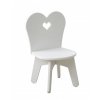 Detská biela stolička Srdiečko