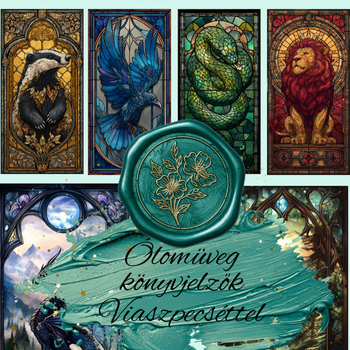 Ólomüveg könyvjelzők viaszpecséttel