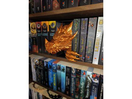 Bronzener Drachenkopf-Booknook