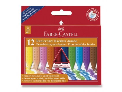 VOSKOVÉ PASTELKY FABER CASTELL COLOUR GRIP JUMBO 12 BAREV 1